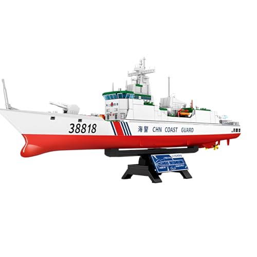 Fuleying 818 Typ Küstenwache Schiff Bausteine Bausatz, Marine-Lenkwaffenzerstörer Klemmbausteine, Marine Patrouille Schiff Modell Spielzeug für Kinder Erwachsene (691 Stücke) von Fuleying