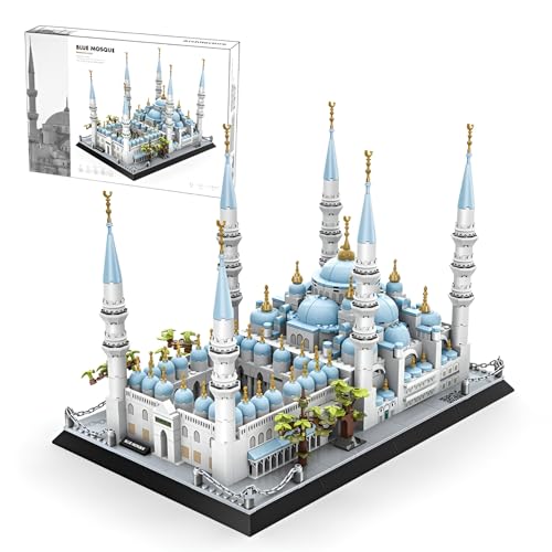 Fuleying Blaue Moschee Bausteine Bausatz, 1,129 Teile Türkei Islamische Architektur Klemmbausteine, Wahrzeichen Bauspielzeug mit Kuppel & Minaretten, Kulturelles Mint-Geschenk für Erwachsene & Kinder Fuleying Blaue Moschee Bausteine Bausatz, 1,129 Teile Türkei Islamische Architektur Klemmbausteine, Wahrzeichen Bauspielzeug mit Kuppel & Minaretten, Kulturelles Mint-Geschenk für Erwachsene & Kinder von Fuleying