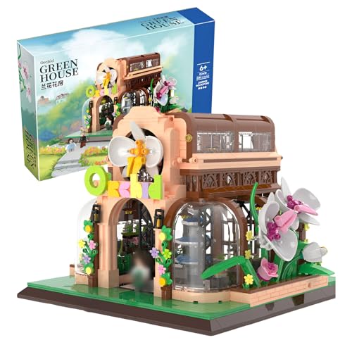 Fuleying DIY Orchidee Garten Mini Bausteine Bausatz, Kreative Blumen Haus BAU Mini Klemmbausteine Spielzeug, Architektur Display Modell Geschenk für Erwachsene Kinder (2183 Teile) von Fuleying
