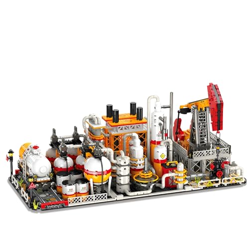 Fuleying Erdöltechnik Bausteine Bausatz für Erwachsene, Klemmbausteine mit Erdölpumpe, Raffinerie und Lagerungsbasis, Kreatives Geschenk für Kinder & Jungen ab 6 Jahren (2143 Teile) von Fuleying