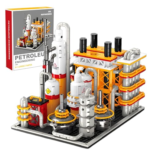 Fuleying Erdöltechnik Bausteine Bausatz für Erwachsene, Ölraffinerie Klemmbausteine Bausatz, Modell Spielzeug zum Ausstellen, Kreatives Geschenk für Kinder und Jungen ab 6 Jahren (734 Teile) von Fuleying