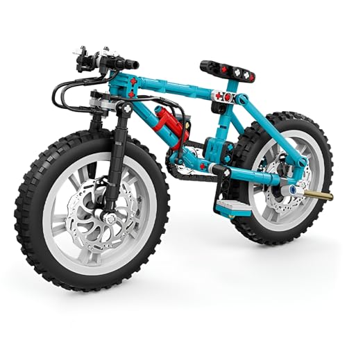 Fuleying Fahrrad Bausteine Bausatz, 180 Teile Mountainbike Klemmbausteine, Baubares Fahrrad-Display-Modell, Mint-Lernspielzeug-Geschenk für Erwachsene Kinder ab 6 Jahren (Blau) von Fuleying