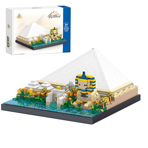 Fuleying Große Pyramide von Gizeh Ägypten Mikro Mini Bausteine Bausatz (2273 Teile), Antike Architektur Klemmbausteine Spielzeug,Lernmodellbaukasten für Kinder Erwachsene, Home Décor Geschenk von Fuleying