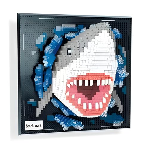 Fuleying Hai Bausteine Bausatz, Wandkunst Tiere Baukasten, Micro Mini Klemmbausteine für Zuhause Büro, Kreatives Geschenk für Erwachsene Kinder ab 8 Jahren (2166 STK.) von Fuleying