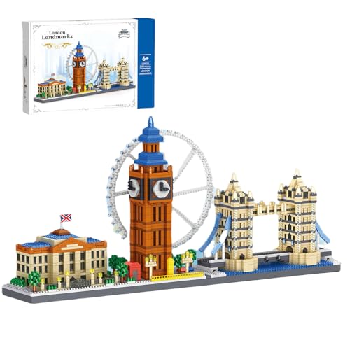 Fuleying London Skyline Miniatur Bausteine Bausatz, Berühmte Wahrzeichen Architektur Mini Micro Klemmbausteine Spielzeug, Sammelbare Modell Bausteine Spielset für Erwachsene Kinder(3110 Stück) von Fuleying