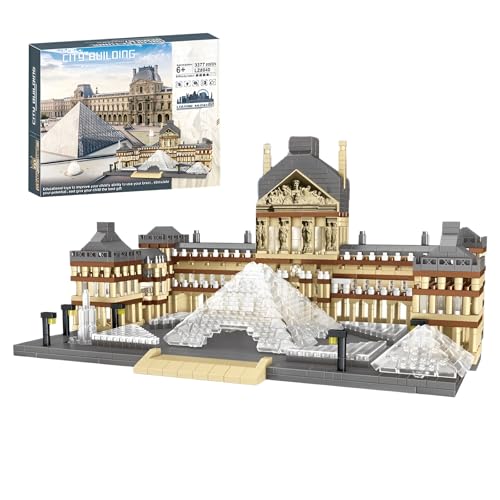 Fuleying Louvre Paris Mikro Bausteine Bausatz (3377 Teile), Architektur-Klemmbausteine, weltberühmte Museumssammlung für Erwachsene und Kinder, pädagogisches DIY-Bauspielzeug, Geschenk für Zuhause von Fuleying
