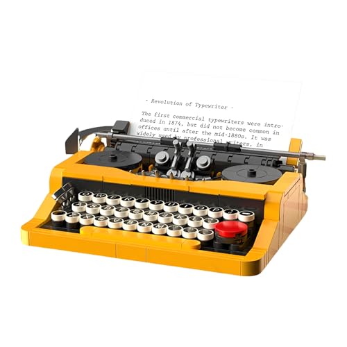 Fuleying Mechanische Schreibmaschine Bausteine Bausatz, Retro 1980 Schreibmaschine Klemmbausteine Spielzeug, Sammelbare Vintage Display Modell Büro Zimmer Dekor (254 Stück) von Fuleying