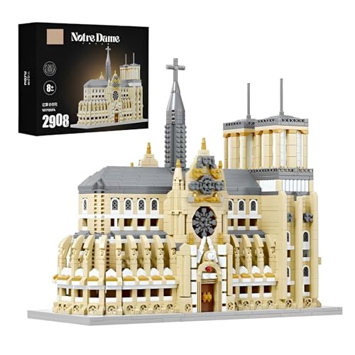 Fuleying Notre Dame Kathedrale Mikro-Baustein-Set, Berühmte Architektur Mini-Klemmbausteine, Stadt Street View Model Spielzeug, Geschenke für Kinder und Erwachsene (2908 Stück) von Fuleying
