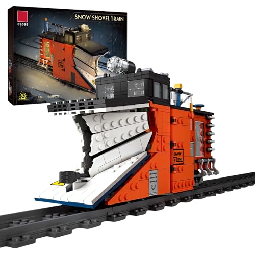 Fuleying Schneeschaufel Zug Bausteine Bausatz (945 Teile), Stadt-Ingenieur-Fahrzeug Modell mit Eisenbahn, STEM-Lernspielzeug, Geburtstags-Weihnachts Geschenk für Erwachsene & Kinder 14+ von Fuleying