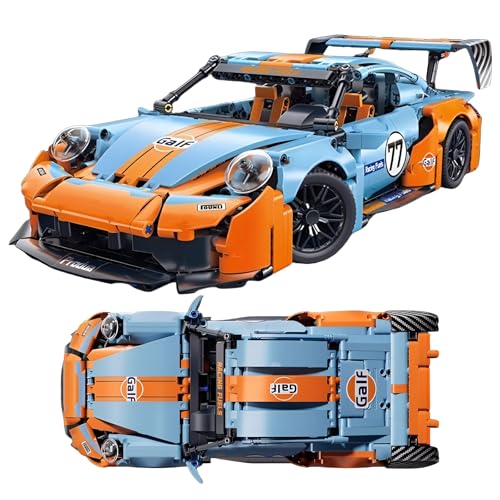 Fuleying Technik Sportwagen Bausteine Bausatz für GALF Blue, 1:14 Maßstab Rennwagen Modellbau Ziegel Klemmbausteine, Kreatives Supercar-Sammelgeschenk für Jungen und Erwachsene von Fuleying
