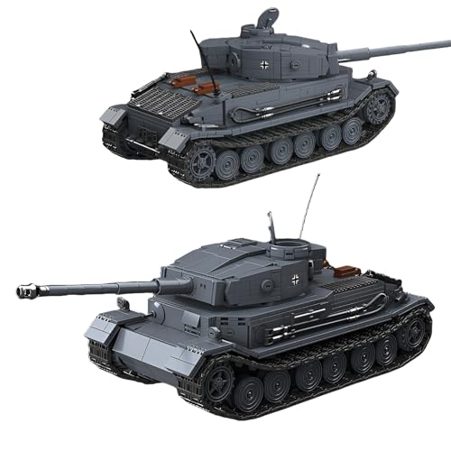 Fuleying VI Tiger(P) Panzer Bausteine Bausatz, WW2 Militär Deutscher Panzer Klemmbausteine, Armeefahrzeuge Sammler Modell für Erwachsene, Geschenk für Kinder ab 8 Jahren (1531 Stücke) von Fuleying
