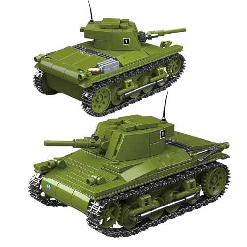 M2 Locust Panzer Bausteine Bausatz, WW2 Amerikanische Militärfahrzeuge Klemmbausteine Spielzeug, 1: 35 Armee Panzer Anzeige Modell für Heim-Dekor, Geschenk für Erwachsene Kinder ab 6 Jahren(393 Stück) von Fuleying