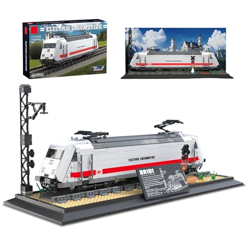 Oldtimer BR101 Dampfeisenbahn Bausteine Bausatz mit Gleis, Eisenbahnlokomotive Bauklötze für Erwachsene, Stadteisenbahn Modellspielzeug, Geschenk für Kinder Jungen (1546 Stück) von Fuleying
