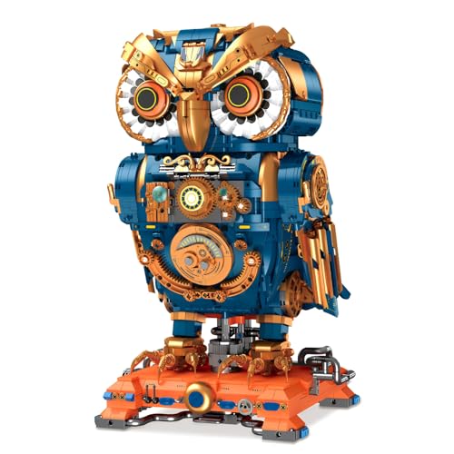 Retro Mechanische Eule Bausteine Bausatz, Steampunk Vögel KlemmbausteineSpielzeug, Tiere Sammlung Modell für Home Office Dekor, Geschenkidee für Erwachsene Jugendliche ab 14 Jahren (3210 Teile) von Fuleying