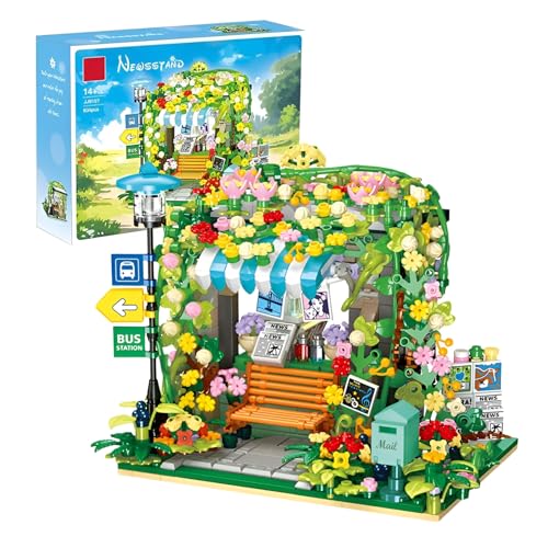 Straßenansicht Zeitungskiosk Floral Bausteine Bausatz, Stadt Busbahnhof Klemmbausteine, Architektur Konstruktions Modell Spielzeug für Anzeige, Kreatives Geschenk für Erwachsene Kinder (834 Stück) Straßenansicht Zeitungskiosk Floral Bausteine Bausatz, Stadt Busbahnhof Klemmbausteine, Architektur Konstruktions Modell Spielzeug für Anzeige, Kreatives Geschenk für Erwachsene Kinder (834 Stück) von Fuleying