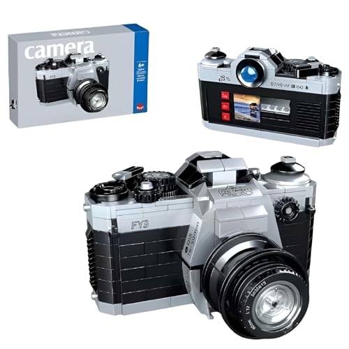 Technik Kamera Bausteine Bausatz, 405 Teile Retro Kamera Bausteine Spielzeug, SLR Kamera Bausteine Modellbausat, Kreativ Digital Kamera Modell Bauset, Geschenke für Erwachsene Teenager und Kinder von Fuleying
