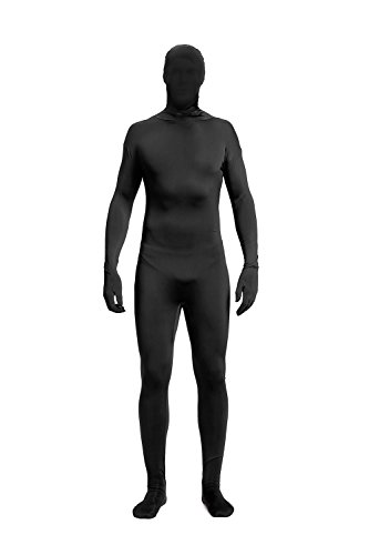 Full Bodysuit Unisex-Kostüm, Spandex, Stretch, Erwachsenenkostüm, Zentai verschwindender Mann, Body, Schwarz, XXL von Full Bodysuit