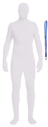 Full Bodysuit Unisex Spandex Stretch Erwachsenenkostüm Zentai verschwindender Mann Body Anzug, Weiß, XX-Large von Full Bodysuit