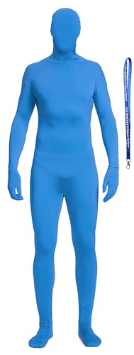 Full Bodysuit Zentai-Body mit Reißverschluss, Uni, Spandex, Stretch, Erwachsenenkostüm, Hell, blau, XL Full Bodysuit Zentai-Body mit Reißverschluss, Uni, Spandex, Stretch, Erwachsenenkostüm, Hell, blau, XL von Full Bodysuit