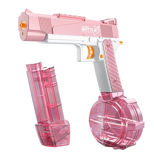 Fulluky Elektrische Wasserpistolen Automatische Spritzpistolen für Kinder und Erwachsene Wasserblaster Wasserpistolen Spielzeug für Jungen, Mädchen, Kleinkinder, ideale Sommergeschenke (Rosa) von Fulluky