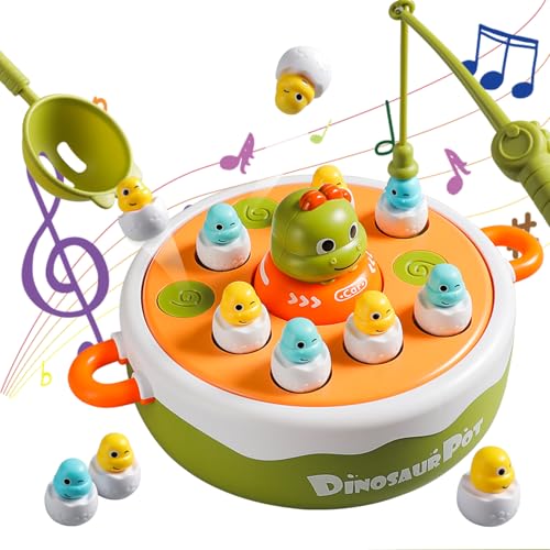 4-in-1 Dinosaurier Spielzeug Brettspiele für Jungen und Mädchen, Pop Up Spielzeug mit Musik Drehscheibe, Angelspiel Mini Dinos Tic Tac Toe, Kinderspielzeug ab 2 3 4 5 6 Jahre Geburtstagsgeschenk 4-in-1 Dinosaurier Spielzeug Brettspiele für Jungen und Mädchen, Pop Up Spielzeug mit Musik Drehscheibe, Angelspiel Mini Dinos Tic Tac Toe, Kinderspielzeug ab 2 3 4 5 6 Jahre Geburtstagsgeschenk von Fullware