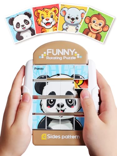 Fullware 3D-Drehpuzzles, für 2–6 Jährige, 4 Puzzles in 1, Reisespielzeug für Kleinkinder im Flugzeug, Auto, Reisebeschäftigung, Montessori-Puzzle, Geburtstagsgeschenk für Jungen und Mädchen, Tiere Fullware 3D-Drehpuzzles, für 2–6 Jährige, 4 Puzzles in 1, Reisespielzeug für Kleinkinder im Flugzeug, Auto, Reisebeschäftigung, Montessori-Puzzle, Geburtstagsgeschenk für Jungen und Mädchen, Tiere von Fullware