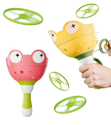 Fullware Flying Disc Launcher, Propeller Spielzeug, 2 Packs & 12 Discs Outdoor Spiele Gartenspielzeug für Kinder ab 3 4 5 6 Jahren, Geschenk für Mädchen Junge Geburtstag Weihnachts (Gelb + Rot) Fullware Flying Disc Launcher, Propeller Spielzeug, 2 Packs & 12 Discs Outdoor Spiele Gartenspielzeug für Kinder ab 3 4 5 6 Jahren, Geschenk für Mädchen Junge Geburtstag Weihnachts (Gelb + Rot) von Fullware