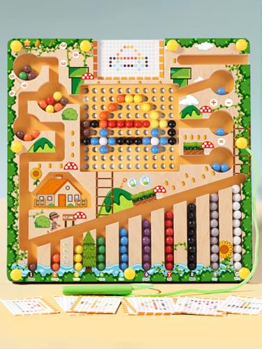 Fullware Holz-Magnet-Labyrinthspiel für Kinder, das aus 4 Teilen besteht von Fullware