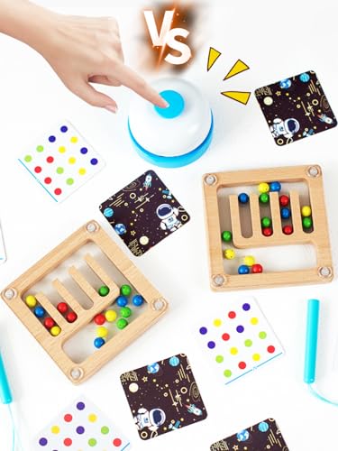 Fullware Montessori Spielzeug, Eltern-Kind/Party Spielzeug ab 1 2 3 4 5 6 Jahre Kinder, Holzspielzeug Magnetspiel, Zahlen Farben Lernen Sortierspiel, Motorikspielzeug Geschenk für Junge Mädchen von Fullware
