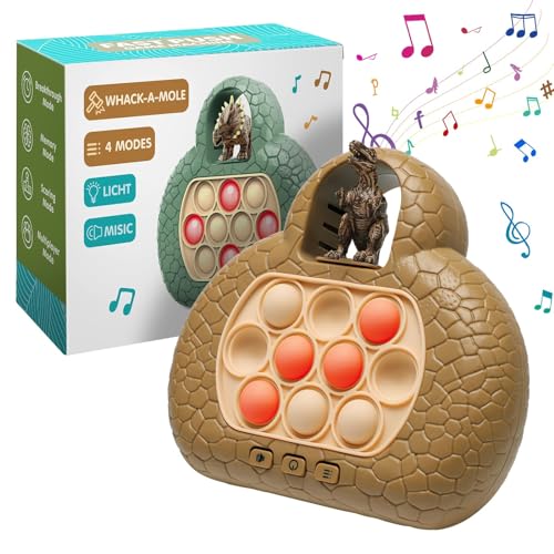 Fullware Dinosaurier Pop It Spiel Mit 4 Modi für Kinder - ADHS, Antistress Spielzeug - Lernspielzeug Ab 4-9 Jahre - Reise Autofahrt - Leuchtendes Blasenspiel (T-Rex) von Fullware