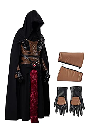 Fuman Darth Revan Kostüm Film Cosplay Schwarz Uniform-Set für Halloween Karneval Party von Fuman