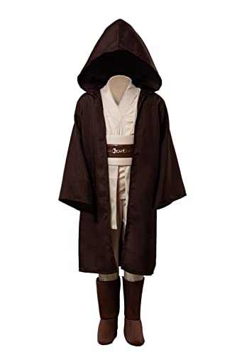 Fuman Jedi Robe Obi Wan Kenobi Mace Windu Dark Jedi Cosplay Kostüm Halloween Costume für Kin-der Anzug Uniform von Fuman