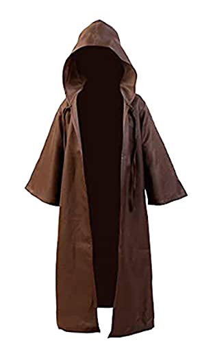 Fuman Kenobi Jedi Robe Cosplay Deluxe SW Umhang mit Kapuze für Halloween Kostüm Unisex von Fuman