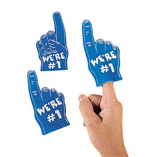 Blue Mini We're Number One Foam Spirit Fingers (Set of 12, 1 Dutzend) School Spirit Suppies von Fun Express