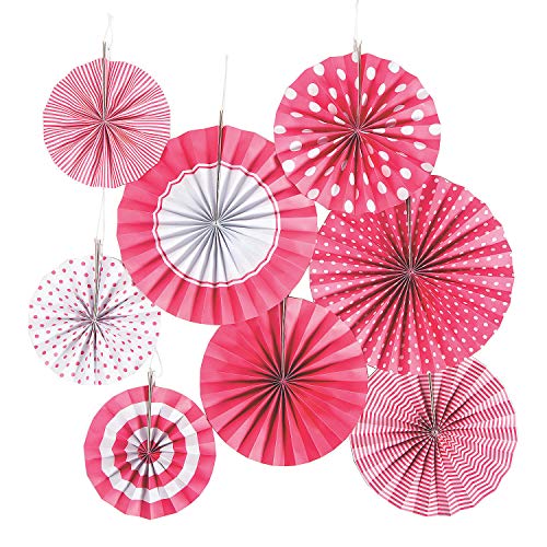 Candy Pink Papierfächer Sortiment - Party Dekor - 8 Stück Candy Pink Papierfächer Sortiment - Party Dekor - 8 Stück von Fun Express