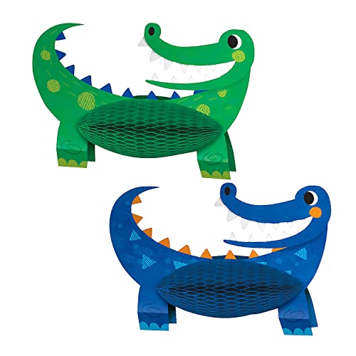 Fun Express 14098327 Alligator-Party-Mittelstücke, 26 x 33 cm, Grün und Blau, 2 Stück, Mehrfarbig von Fun Express