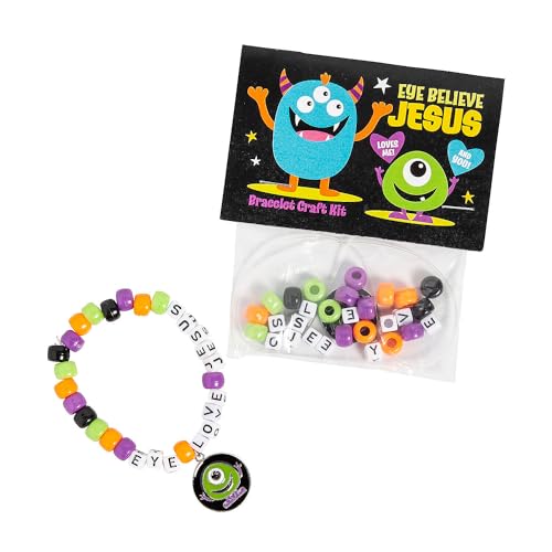 Fun Express 14279002 Eye Love Jesus' religiöses Halloween-Monster-Pony-Perlenarmband Bastelset, Mehrfarbig, 3/4", 14" Fun Express 14279002 Eye Love Jesus' religiöses Halloween-Monster-Pony-Perlenarmband Bastelset, Mehrfarbig, 3/4", 14" von Fun Express