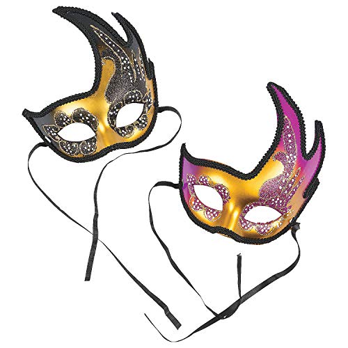 Fun Express Geflügelte Mardi Gras Masken (6er Set) Bekleidung Zubehör von Fun Express