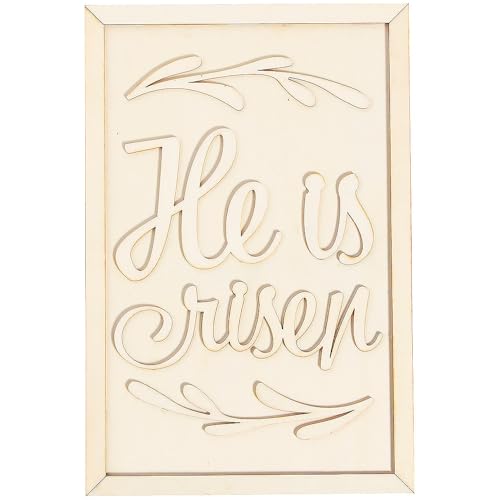 Fun Express Holzschild "He is Risen" zum Selbermachen, unlackiert, 20,3 x 30,5 cm, inspirierendes Handwerk für Erwachsene, perfektes religiöses Giveaway für Kirchenversammlungen und Gemeinschaften, 1 Fun Express Holzschild "He is Risen" zum Selbermachen, unlackiert, 20,3 x 30,5 cm, inspirierendes Handwerk für Erwachsene, perfektes religiöses Giveaway für Kirchenversammlungen und Gemeinschaften, 1 von Fun Express