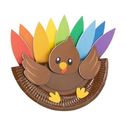 Fun Express Pappteller-Wippen-Bastelset für Thanksgiving Truthahn – ergibt 12 Fun Express Pappteller-Wippen-Bastelset für Thanksgiving Truthahn – ergibt 12 von Fun Express