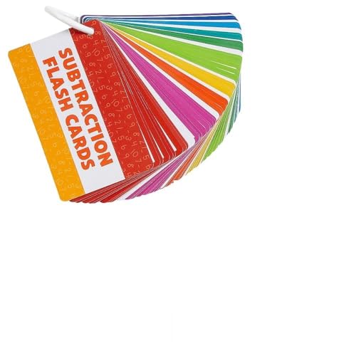 Fun Express Subtraktionskarten auf einem Ring – pädagogische Mathematikkarten für Kinder verbessern Subtraktionsfähigkeiten und Mathematik-Fluenz – Homeschooling Klassenzimmer & Reisen – tragbar von Fun Express