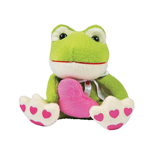 Fun Express Valentine Green Frogs with Pink Heart Plush Stuffed Toys (12 Pcs) - Perfect for Valentine's Gifts, Party Favors, Game Prizes and Decoration von Fun Express