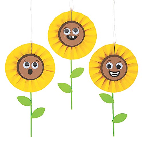 Papierfächer zum Aufhängen von Sonnenblumen, Bastelset, 12 Stück Papierfächer zum Aufhängen von Sonnenblumen, Bastelset, 12 Stück von Fun Express