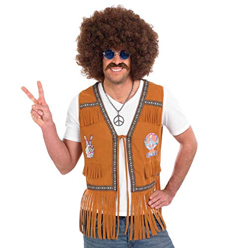 Fun Shack Braune Hippie Weste Herren, Hippie Kostüm Herren, 60er Jahre Kleidung Herren, Flower Power Kostüm, Hippie Kleidung Herren, Hippi Kostüm Männer Größe M Fun Shack Braune Hippie Weste Herren, Hippie Kostüm Herren, 60er Jahre Kleidung Herren, Flower Power Kostüm, Hippie Kleidung Herren, Hippi Kostüm Männer Größe M von Fun Shack