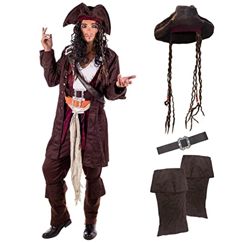 Fun Shack Piraten Kostüm Herren, Piratenkostüm Herren Komplett, Herren Piratenkostüm, Kostüm Pirat Herren, Kostüm Herren Pirat, Piraten Kostüm Männer, Piratenkostüm Erwachsene, Pirat Kostüm L von Fun Shack