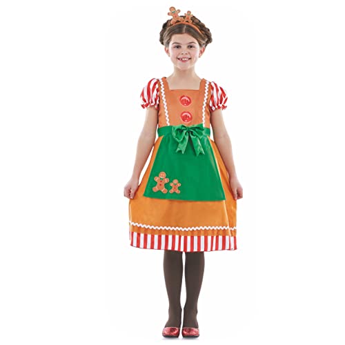 Fun Shack Lebkuchen Kostüm Kinder, Kostüm Lebkuchenmann Mädchen, Lebkuchenmann Kostüm, Weihnachtskostüm Kinder Mädchen, Weihnachtskostüm Mädchen, Kostüme Karneval Kinder - L von Fun Shack