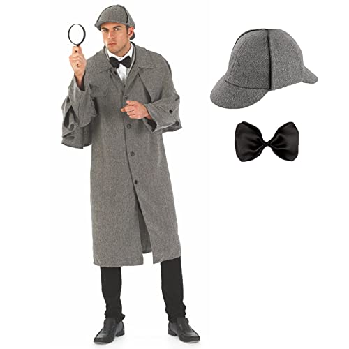Fun Shack Graues Detektivkostüm, Kostüm Detektiv Herren, Kostüm Detektiv Damen, Detektiv Kostüm, Detektiv Kostüm Herren, Detektiv Kostüm Damen, Detektiv Hut, Karneval Kostüm Umhang, Detektiv Set L Fun Shack Graues Detektivkostüm, Kostüm Detektiv Herren, Kostüm Detektiv Damen, Detektiv Kostüm, Detektiv Kostüm Herren, Detektiv Kostüm Damen, Detektiv Hut, Karneval Kostüm Umhang, Detektiv Set L von Fun Shack