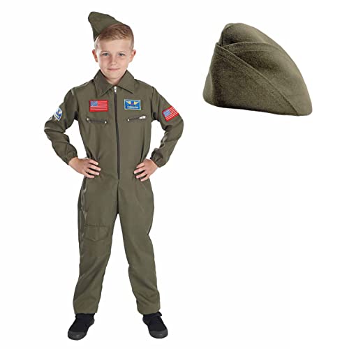 Fun Shack Kampfpilot Kostüm für Kinder, Kampfjet Pilot, Perfekt für Fasching und Karneval, Soldaten Look, S von Fun Shack