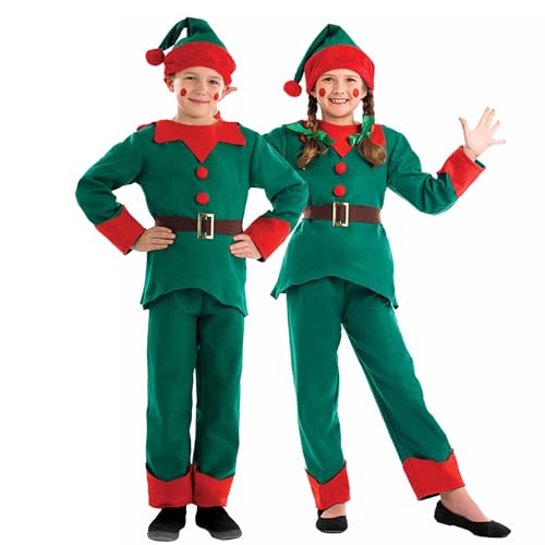 Fun Shack Weihnachtselfe Kostüm, Elfenkostüm Kinder, Christmas Elf Costume, Elfenkostüm Kinder Mädchen, Elfen Kostüm Weihnachten Größe L von Fun Shack