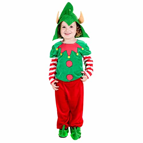 Fun Shack Grünes Weihnachtself Kostüm für Kleinkinder, Weihnachtswichtel Verkleidung Kinder - L (100-113cm) von Fun Shack